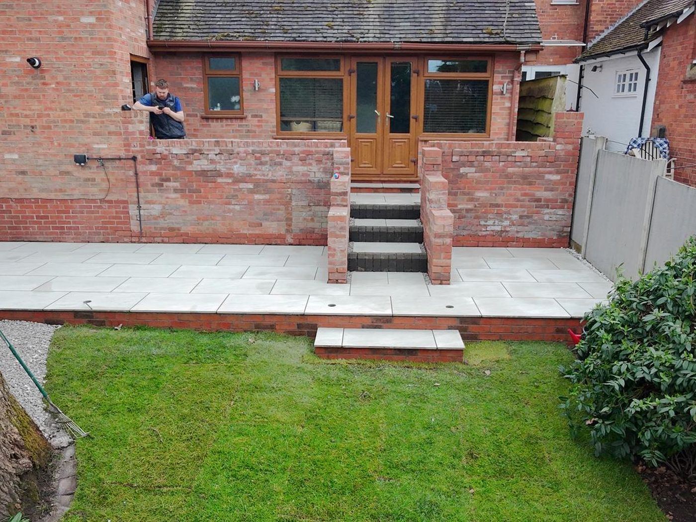 Porcelain Patio & Garden Renovation — completed by Trio Construction Group in Barnt Green