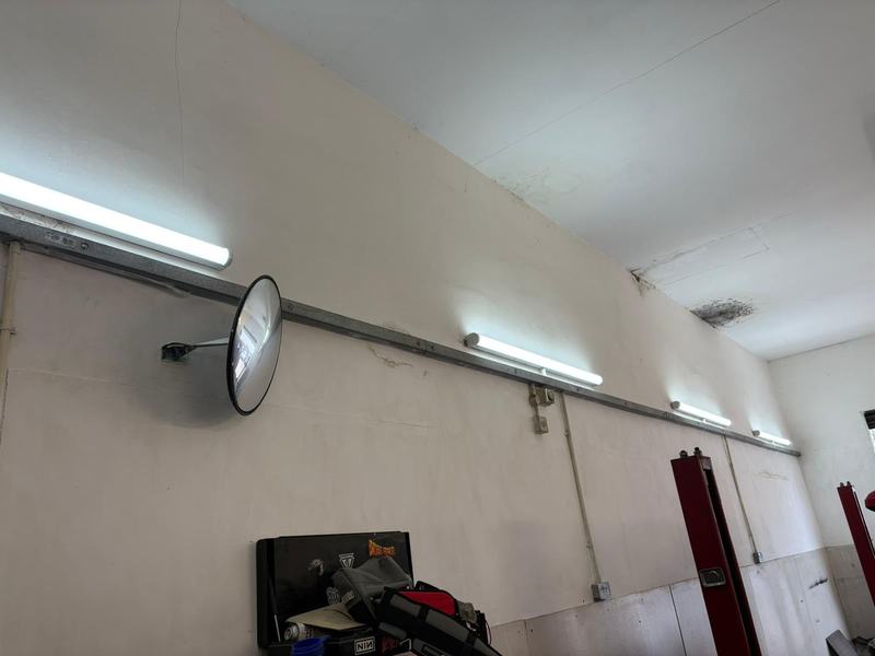 LED batten lighting installed in a workshop