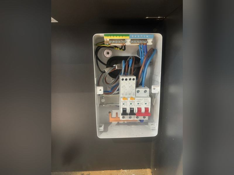 Compact consumer unit installed and wired